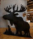 Custom standing moose metal artwork