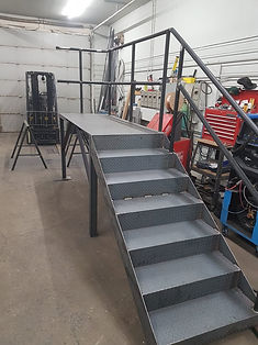 Metal safety stairs and railings