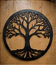 Round tree of life laser cut metal sign