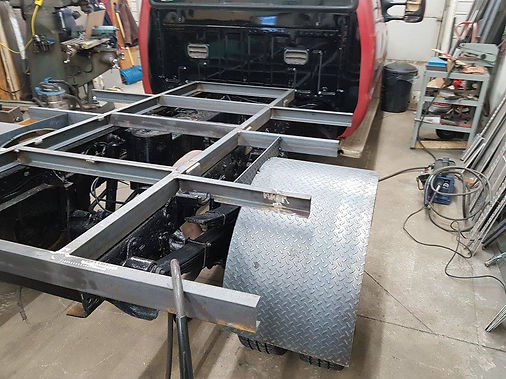 Custom fabricated flatbed truck